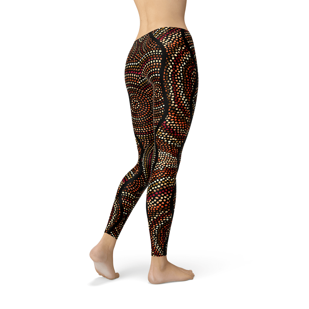 Womens Polka Dots Aboriginal Artwork Leggings (V2) - Wear n Wander
