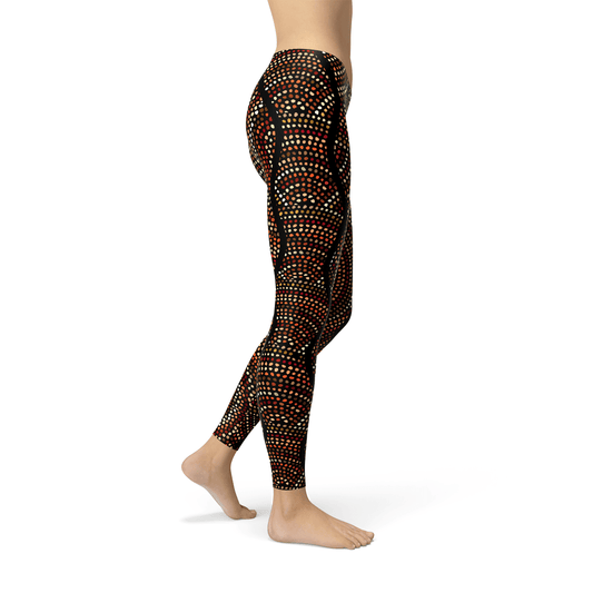 Womens Polka Dots Aboriginal Artwork Leggings (V2) - Wear n Wander