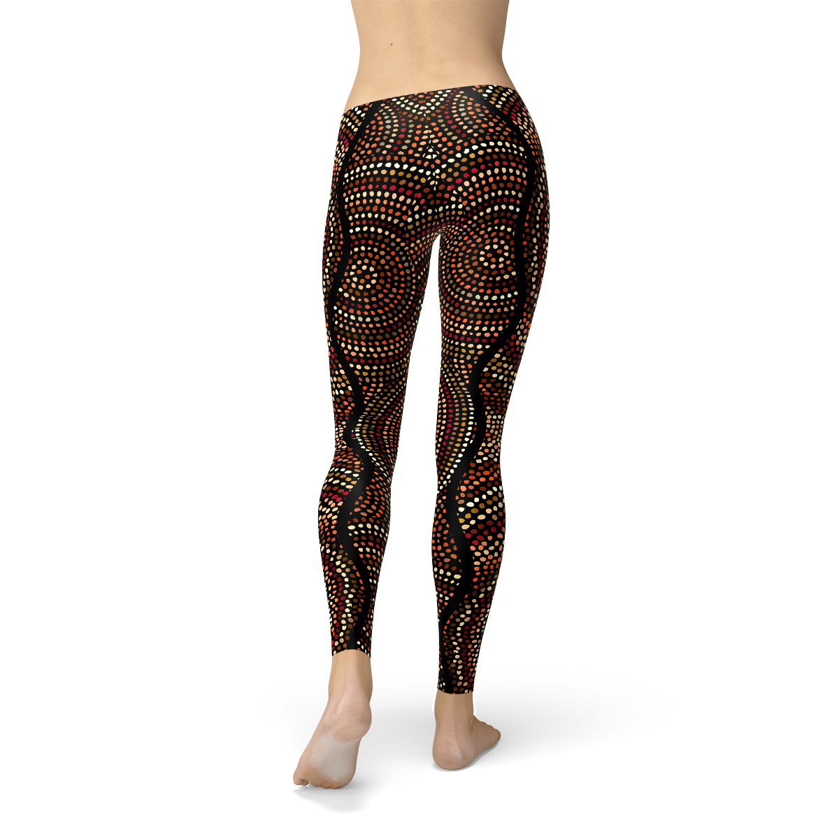 Womens Polka Dots Aboriginal Artwork Leggings (V2) - Wear n Wander