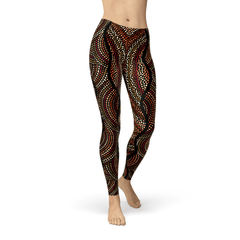Womens Polka Dots Aboriginal Artwork Leggings (V2) - Wear n Wander