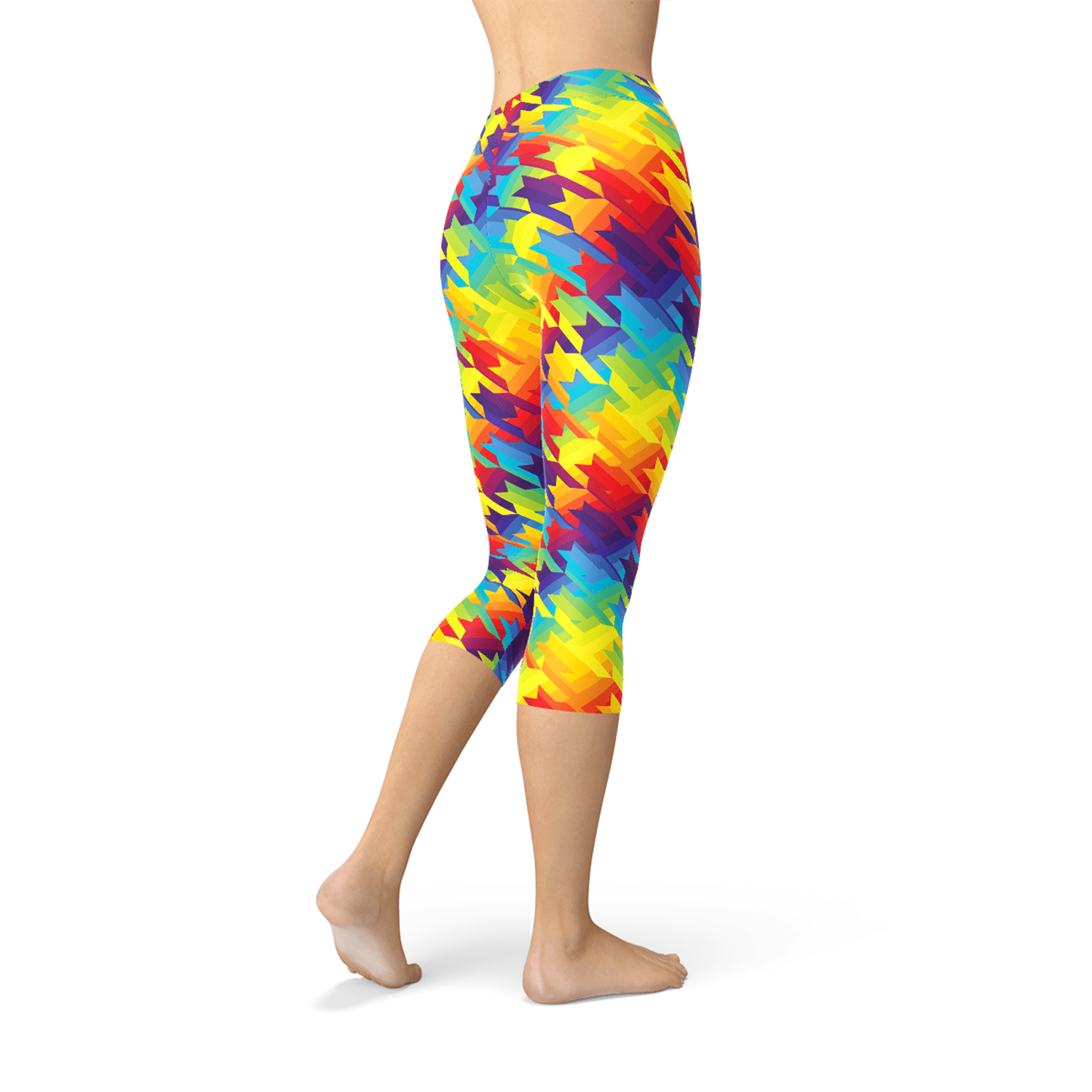 Womens Rainbow Houndstooth Capri Leggings - Wear n Wander