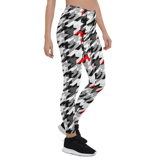 Womens Sports Houndstooth Leggings - Wear and Wander