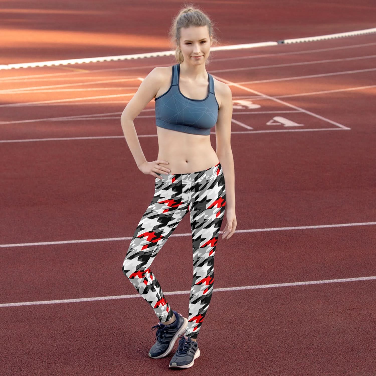 Womens Sports Houndstooth Leggings - Wear and Wander
