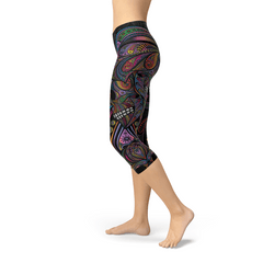 Womens Sugar Skull Capri Leggings - Wear and Wander