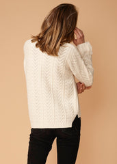 Women's Turtle Neck Fringe Sweater in Natural - Wear and Wander