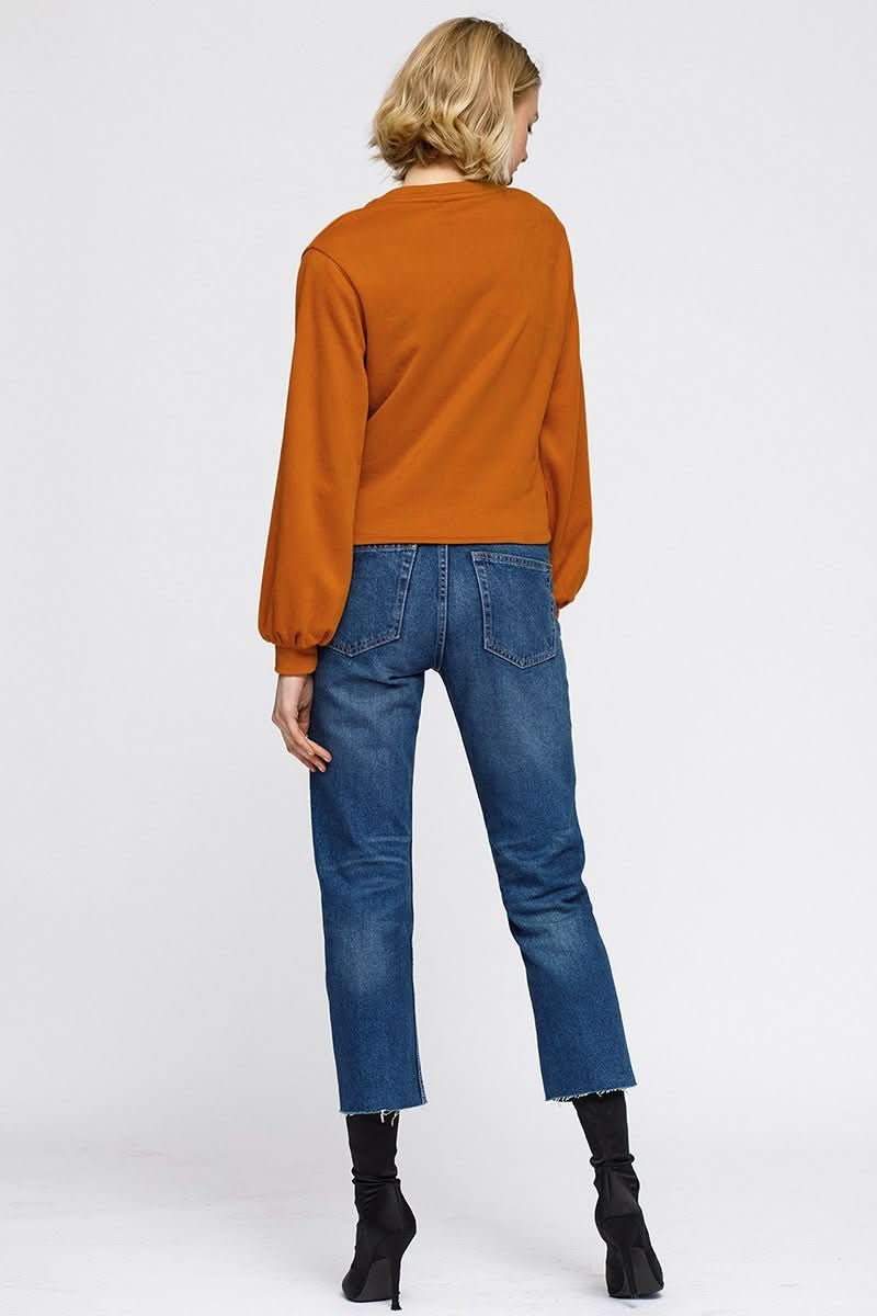 Women's V - Neck Wrap Front Sweatshirt - Wear and Wander