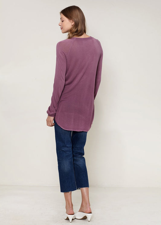 Women's Wrap Hem Sweater In Fig - Wear and Wander