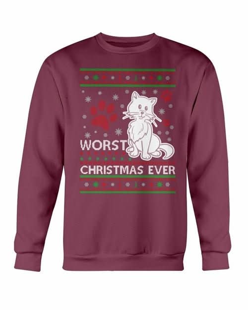 Worst Christmas Ever Cat Christmas Sweatshirt - Wear and Wander
