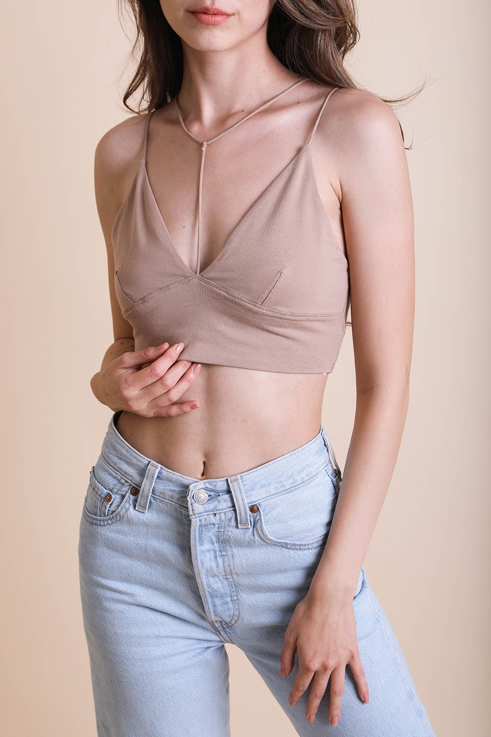 Y - Neck Plunge Crop Top - Wear and Wander