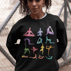 Yoga Theme Crewneck Sweatshirt - Wear and Wander