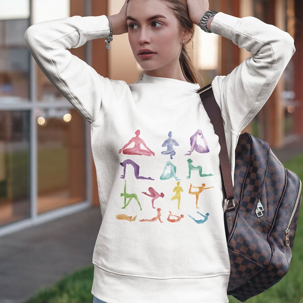Yoga Theme Crewneck Sweatshirt - Wear and Wander