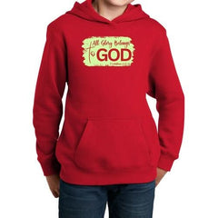 Youth Long Sleeve Hoodie All Glory Belongs to God Christian Neon - Wear and Wander