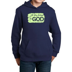 Youth Long Sleeve Hoodie All Glory Belongs to God Christian Neon - Wear and Wander
